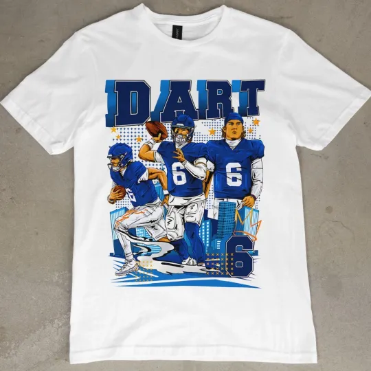 Discover Jaxson Dart Graphic T-Shirt New York Giants football Football Fan Tee Vintage Style