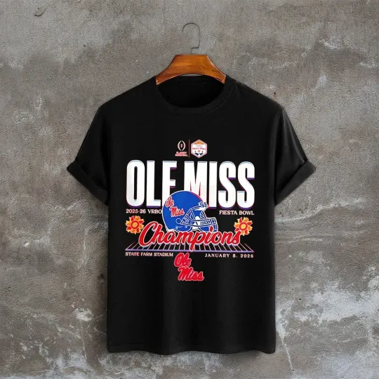 Ole Miss Football Vrbo Fiesta Bowl Champions 2026 helmet Tshirt