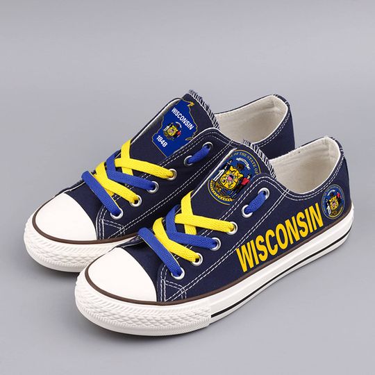 Discover Wisconsin State Pride Unisex Low Top Canvas Sneakers