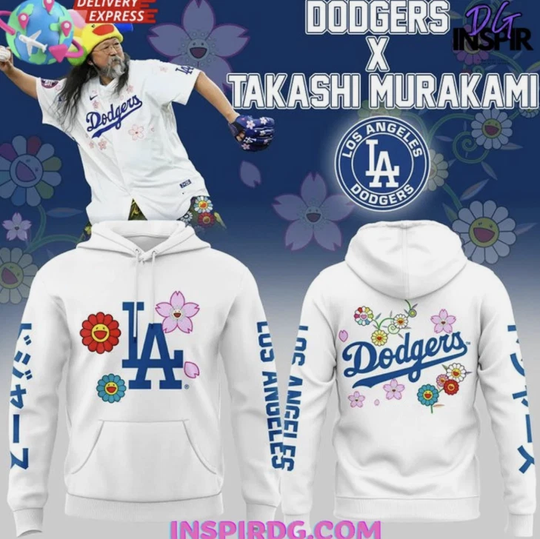 Dodger X Murakami 2025 White 3D Hoodie Gift For Valentine