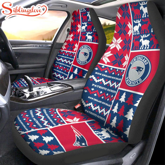 football New England Patriots Ugly Christmas Car Seat Covers