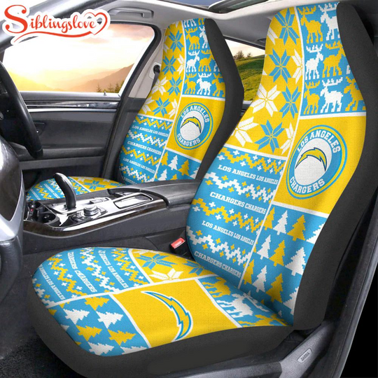 Discover football Los Angeles Chargers Ugly Christmas Car Seat Covers