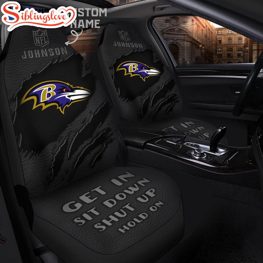 Custom Name Baltimore Ravens football Car Seat Covers