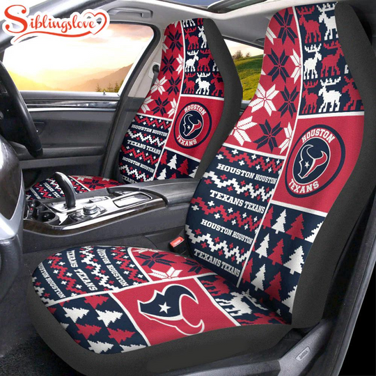 football Houston Texans Ugly Christmas Car Seat Covers