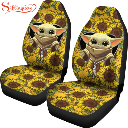 Discover Baby Grogu Sunflower Zipper Movie Car Seat Cover For Fans