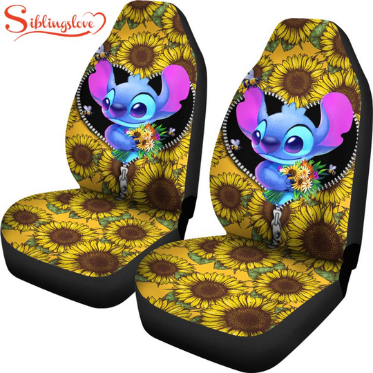 Discover Stitch Sunflower Zipper Car Seat Covers Decor