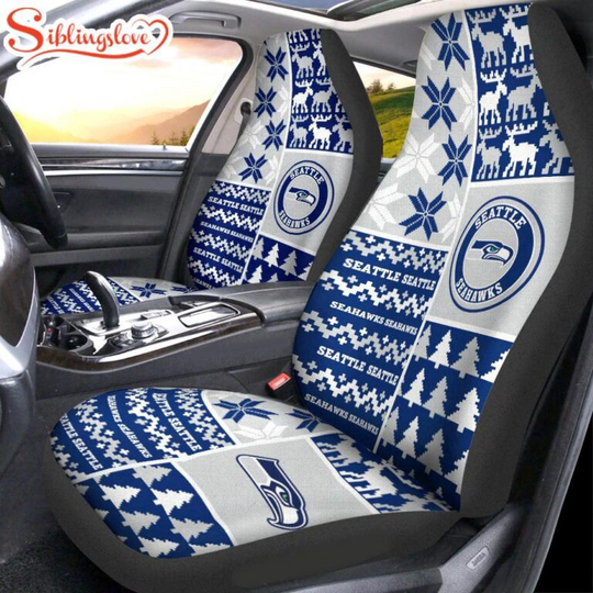 Discover football Seattle Seahawks Ugly Christmas Car Seat Covers