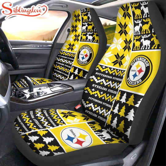 Discover football Pittsburgh Steeler Ugly Christmas Car Seat Covers