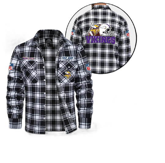 Minnesota Vikings Custom Vintage Flannel Shirt, College Apparel, Sports Fan Gifts, Football Shirts, Gameday Shirt