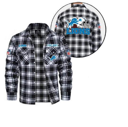 Detroit Lions Custom Vintage Flannel Shirt, College Apparel, Sports Fan Gifts, Football Shirts, Gameday Shirt