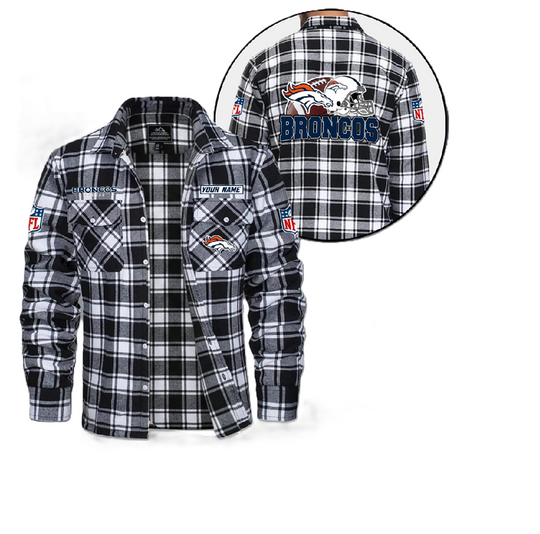 Denver Broncos Custom Vintage Flannel Shirt, College Apparel, Sports Fan Gifts, Football Shirts, Gameday Shirt