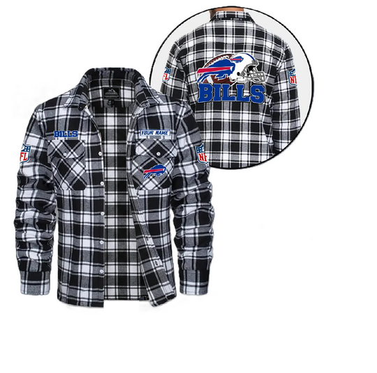 Buffalo Bills Custom Vintage Flannel Shirt, College Apparel, Sports Fan Gifts, Football Shirts, Gameday Shirt