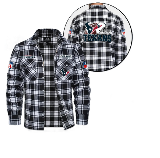 Houston Texans Custom Vintage Flannel Shirt, College Apparel, Sports Fan Gifts, Football Shirts, Gameday Shirt