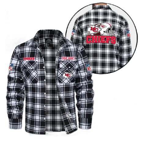 Kansas City Chiefs Custom Vintage Flannel Shirt, College Apparel, Sports Fan Gifts, Football Shirts, Gameday Shirt