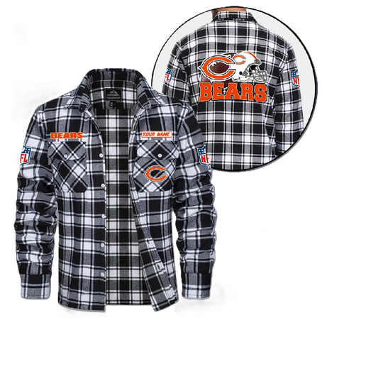 Chicago Bears Custom Vintage Flannel Shirt, College Apparel, Sports Fan Gifts, Football Shirts, Gameday Shirt
