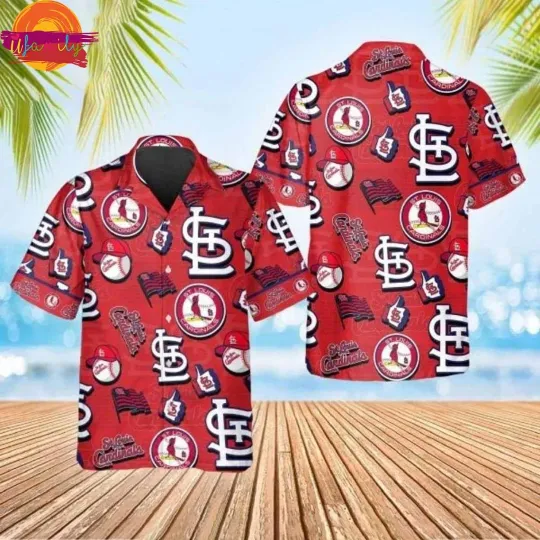 Discover Champions Emblem Red St Louis Cardinals MLB Hawaiian Shirt