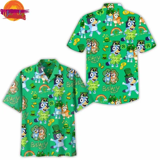 Discover BlueyDad St Patrick8217s Day Green Hawaiian Shirt