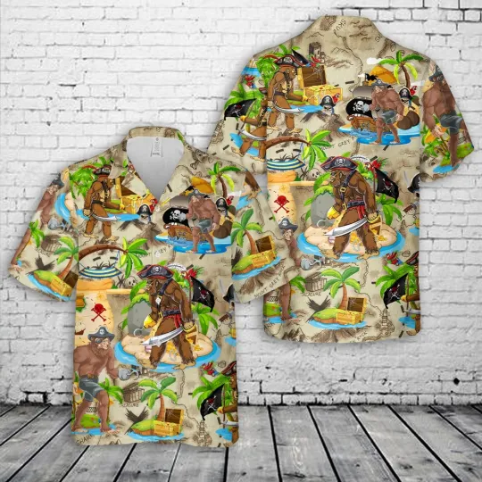 Discover Bigfoot Pirate Hawaiian Shirt