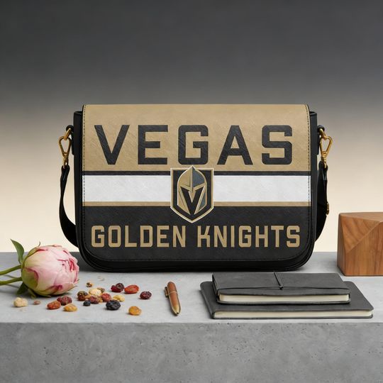 Custom Vegas Golden Knights Crossbody Bag, Personalized NHL Hockey Fan Gift
