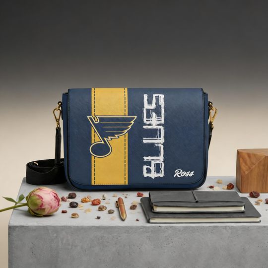St Louis Blues Personalized Shoulder Bag, Custom Name NHL Hockey Fan Gift