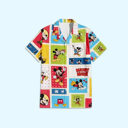 Discover Disney Blocks Of Mickey Style Hawaiian Shirt