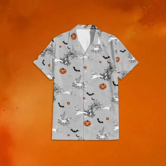 Discover Disney Zero Ghost Dog The Nightmare Before Christmas Grey Hawaiian Shirt