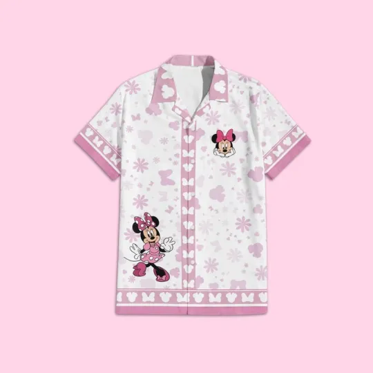 Discover Disney Cute Minnie Pattern Vintage Hawaiian Shirt