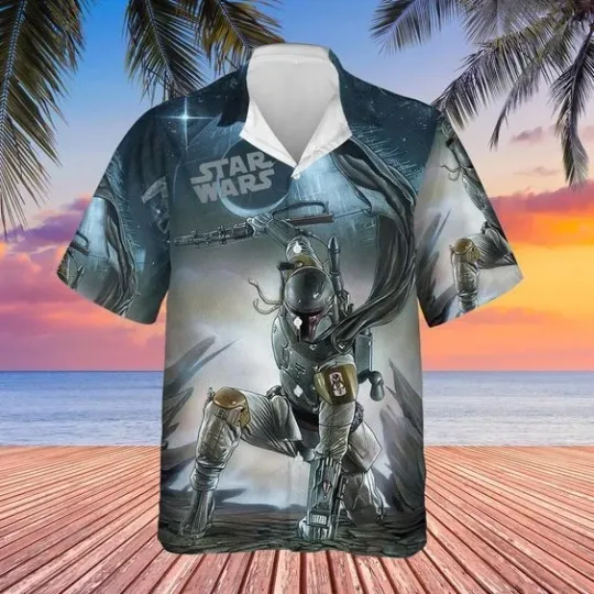 Discover Disney Star Wars Boba Fett Art Hawaiian Shirt
