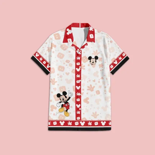 Discover Disney Cute Mickey Mouse Pattern Vintage Hawaiian Shirt