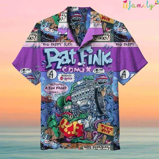 Discover Cartoon Rat Fink Hawaiian Shirt