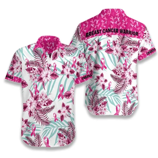 Discover Breast Cancer Warrior Hawaiian Shirt For Men