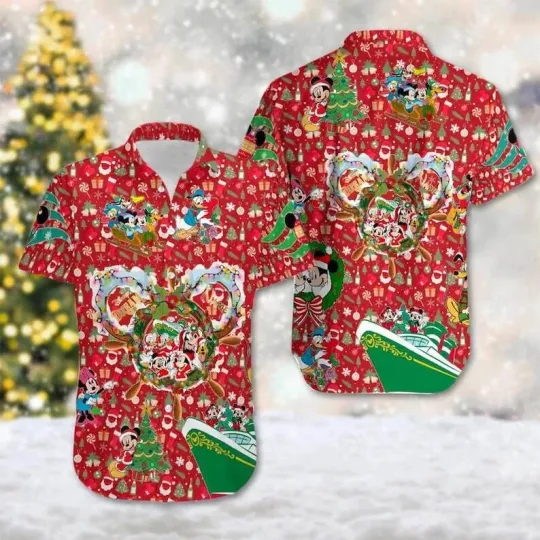 Discover Disney Mickey Mouse And Friends Cruise Trip Merry Christmas 2025 Hawaiian Shirt
