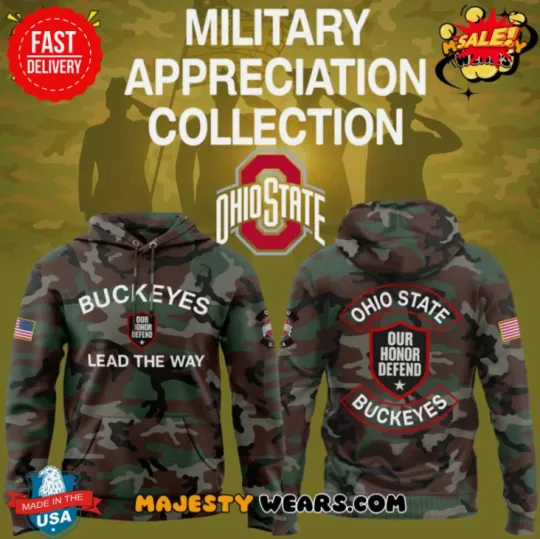 Discover Ohio State 2025 Military Appreciation Lead The Way 3D Reprint Hoodie