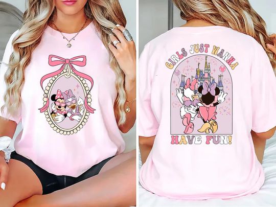 Disney Girls Just Wanna Have Fun Shirt, Disney Minnie Daisy Summer Shirt, Disney Besties Tee, Disneyworld Vacation Tshirt Disney Summer Gift