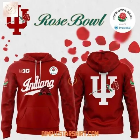 Indiana Hoosier 2026 Rose Bowl Red Hoodie 3D Unisex