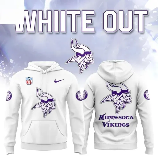 Discover Vikingss White Out 2025  Hoodie