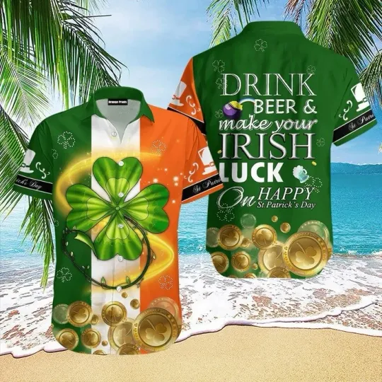 Discover Men's St. Patrick's Day Irish Clover Hawaiian Shirt