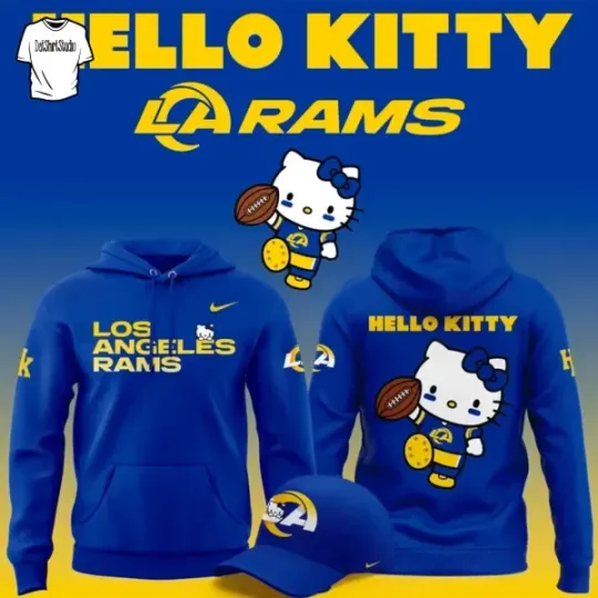 Discover Ramsss x Hello Kitty Edition Blue Hoodie