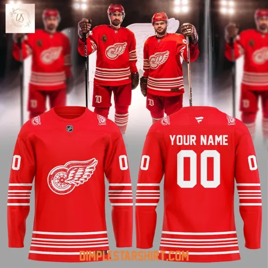 Discover Personalized Detroit Red Wings Celebration 100 Years Of Hockeytown Hockey Shirt