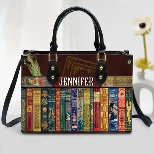Discover Personalized Just A Girl Who Loves Books Leather Handbag Gift For Librarian Bag