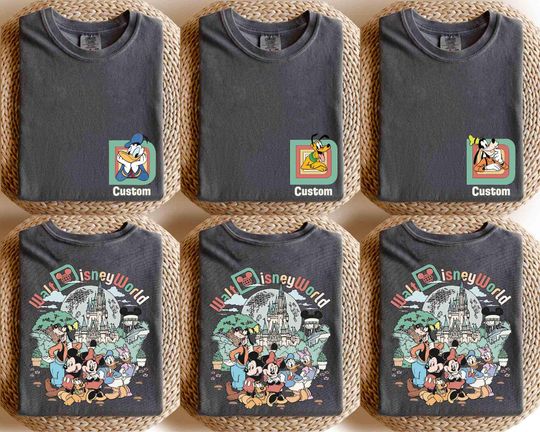 Discover Custom Retro Walt Disney World 2 Sides Shirt, Custom Name Disney 2026 Shirt, Mickey And Friends Shirt, Personalized Disney Matching Tee