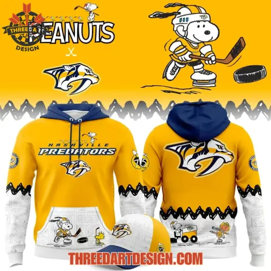 Discover Nashville Predators Peanuts Night Snoop 3D Hoodie AOP Fan Gear