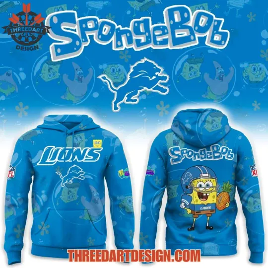 Detroit x SpongeBob 3D Hoodie Cartoon Fan Gear