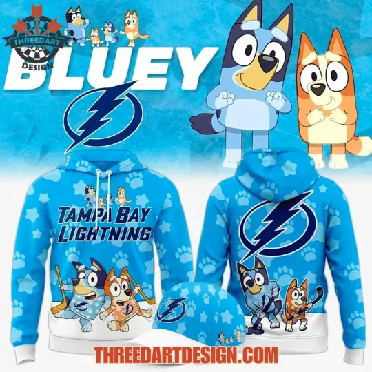 Tampa Bay Lightning x BlueyDad 3D Hoodie 2026 AOP NHL Cute Fan Streetwear