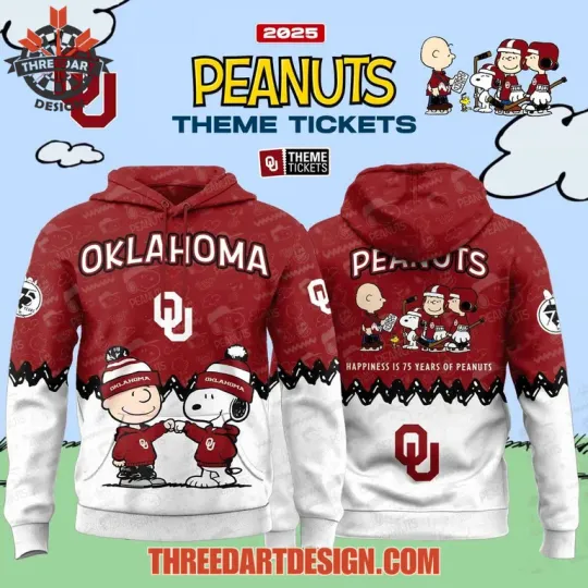 Discover Oklahoma Sooners x Peanuts 75th 3D Hoodie Fan Streetwear