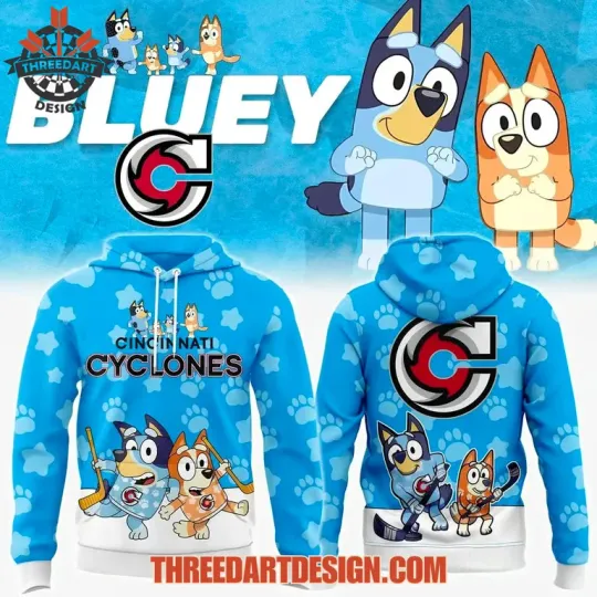 Cincinnati Cyclones x BlueyDad 3D Hoodie All Over Print Hockey Fan Edition