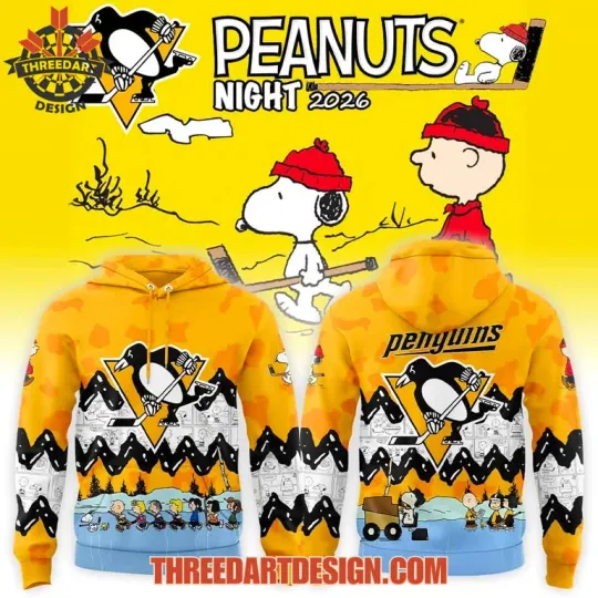 Discover Pittsburgh Penguins Peanuts Night 3D Hoodie 2026 AOP NHL Fan Streetwear