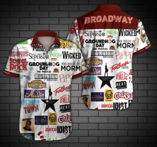 Discover Broadway Hawaiian Shirt For Men Summer Button Up