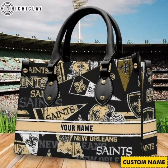 Discover Personalized New Orleans Football Team Saintss Leather Handbag Gift