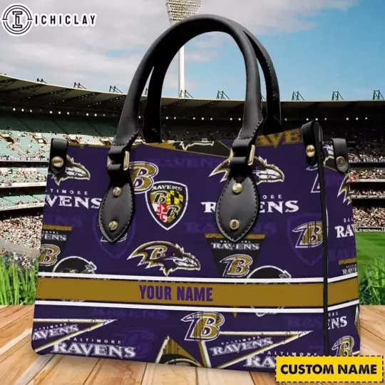 Discover Personalized Baltimore Football Team Ravenss Leather Handbag Gift